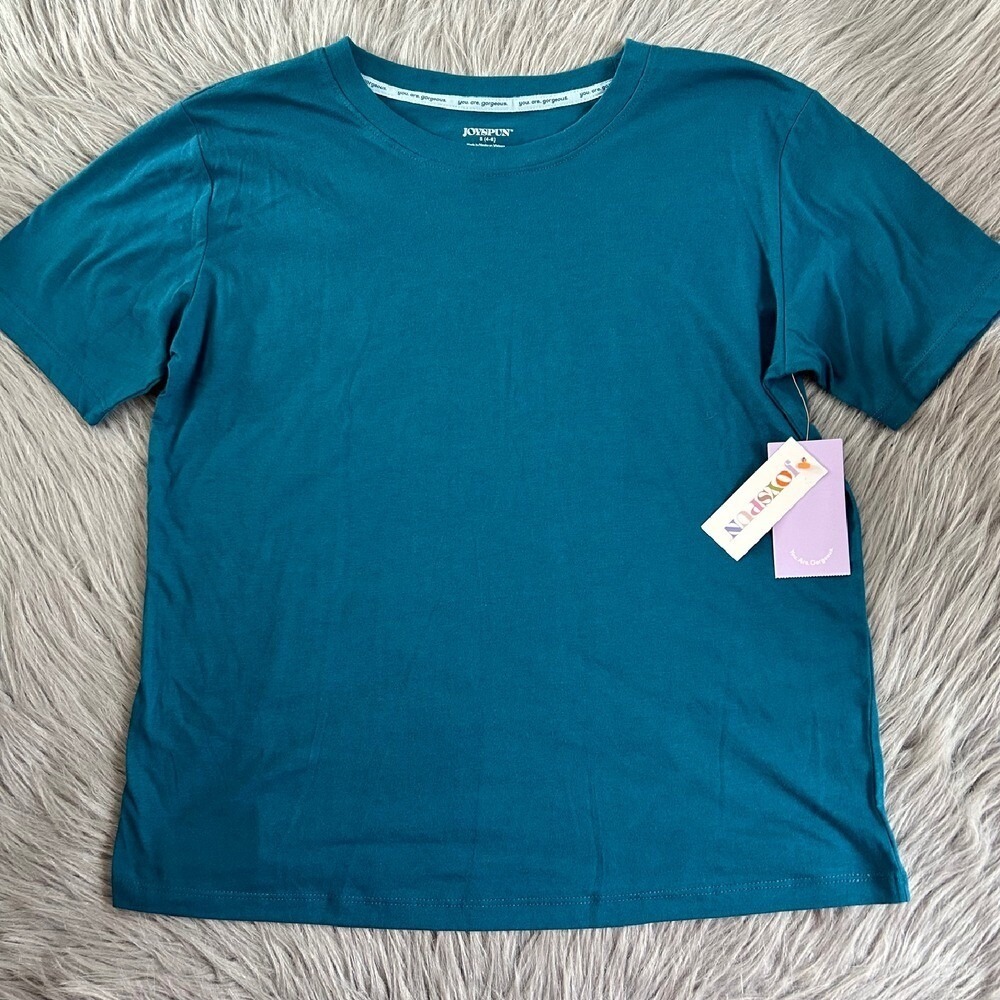 Joyspun Pajama T-Shirt Womens Size Small Blue Short Sleeve Shirt Lightweight